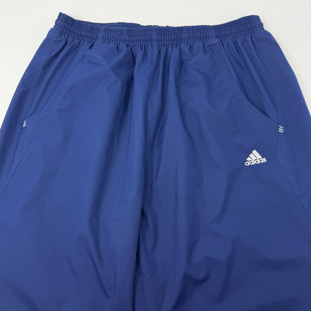 Adidas Vintage Mens Navy Blue Mesh Lined Track Pants Zip Ankle Size Large